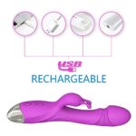 Vibrator Rabbit Mov din Silicon Medical cu Stimulare Duală Intensă - imagine 5