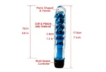 Vibrator Transparent Albastru cu Textură Internă și Vibrații Puternice - imagine 2
