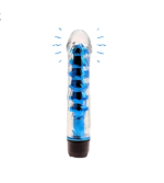 Vibrator Transparent Albastru cu Textură Internă și Vibrații Puternice