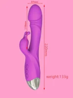 Vibrator Rabbit Mov din Silicon Medical cu Stimulare Duală Intensă - imagine 7