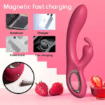 Vibrator Rabbit Elegant din Silicon Medical cu Stimulare Duală - imagine 2